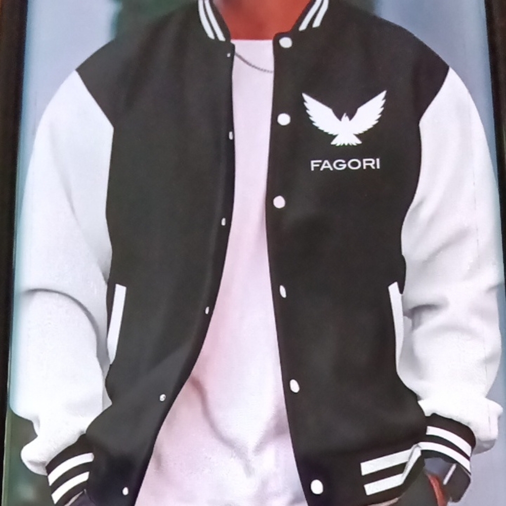 FAGORI Black and White Bomber Jacket